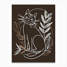 Havana Brown Cat Minimalist Illustration 2 Canvas Print