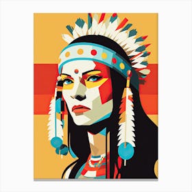 Pop Art Tribute to Native American Culture Canvas Print