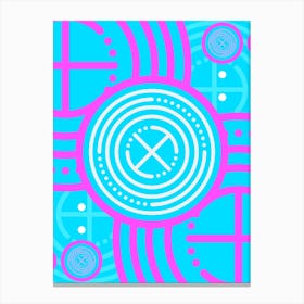 Geometric Glyph Abstract in White and Bubblegum Pink and Candy Blue n.0049 Canvas Print