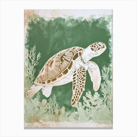 Inverted Green Sea Turtle Canvas Print