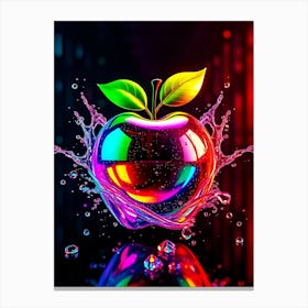 Rainbow Color Apple in Water Splash Stampe su tela