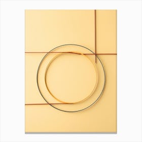 Abstract Circle On Yellow Background Canvas Print