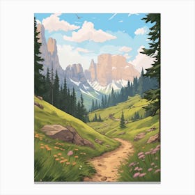 Dolomites Alta Via Italy 1 Hike Illustration Canvas Print