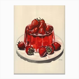 Strawberry Jelly Retro Cookbook Inspired 1 Canvas Print