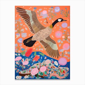Maximalist Bird Painting Canada Goose 2 Canvas Print