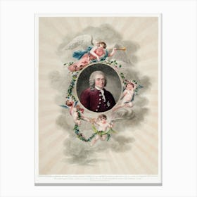 The Portrait Of Carl Linnaeus From The Temple Of Flora (1807), Robert John Thornton Canvas Print