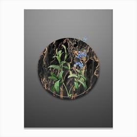 Vintage Forget Me Not Botanical in Gilded Marble on Soft Gray n.0051 Canvas Print
