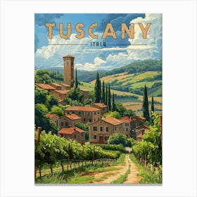 Vintage Tuscany Travel Poster Canvas Print