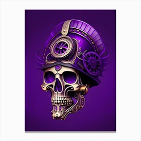 Skull With Steampunk Details 1 Purple Mexican Canvas Print