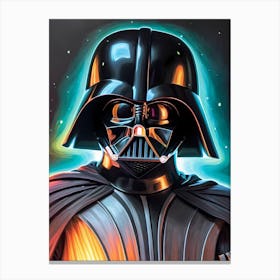 Darth Vader Star Wars Neon Iridescent (32) Canvas Print