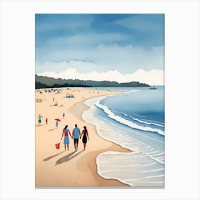 People On The Beach Painting (13) Canvas Print
