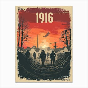 Aihrgdesign A Vintage Poster Depicting A Dramatic World War I 2a59a4c6 8b56 461f A42c 7d36e39b97aa 3 Canvas Print