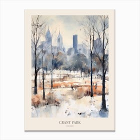 Winter City Park Poster Grant Park Chicago United States 1 Canvas Print