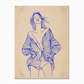 Sexy Woman Drawing Canvas Print