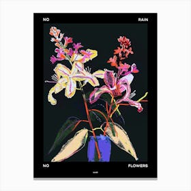No Rain No Flowers Poster Lilac 4 Canvas Print