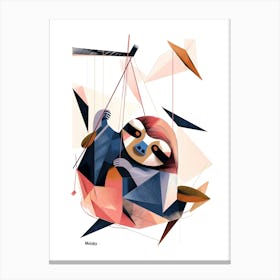 Sloth, Minimalism, Cubism Canvas Print