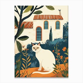 Exotic Shorthair Cat Storybook Illustration 1 Canvas Print