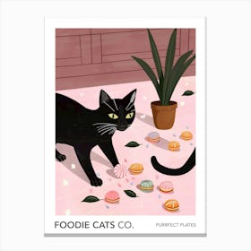 Foodie Cats Co Cat And Macarons 3 Canvas Print