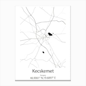 Kecskemet,Hungary Minimalist Map Canvas Print