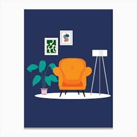 Living Room Flat Vector Illustration Canvas Print