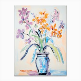 Flower Painting Fauvist Style Orchid 2 Canvas Print