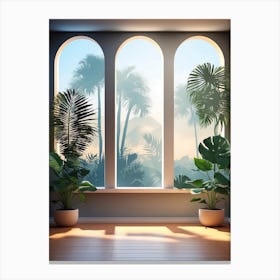 Room With Palm Trees Canvas Print