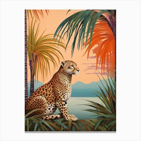 Cheetah 1 Tropical Animal Portrait Canvas Print
