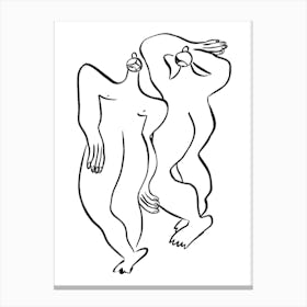 Two Nude Girls Canvas Print