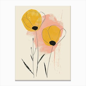 Honolulu Flower Market Boho Minimalist Style Canvas Print