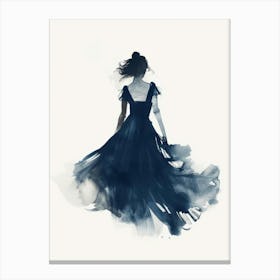 Woman In Blue Dress Canvas Print