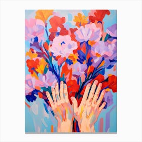 Minimalist Flower Bouquet Canvas Print