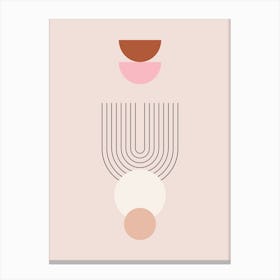 Mid Century Modern | 07 - Blush Pink Geometric Arch Canvas Print