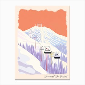 Poster Of Snowbird Ski Resort   Utah, Usa, Ski Resort Pastel Colours Illustration 1 Canvas Print