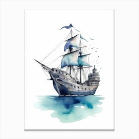 Sailing Ships Watercolor Painting (7) Canvas Print