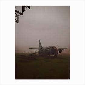 Plane In The Fog Canvas Print