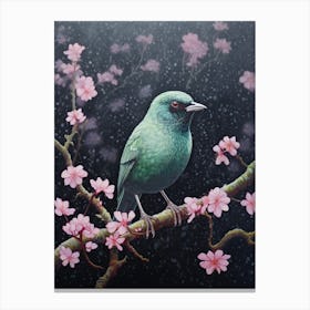 Ohara Koson Inspired Bird Painting Cowbird 2 Canvas Print