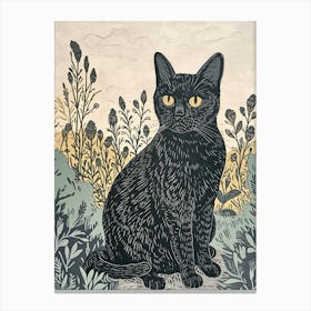Chartreux Cat Relief Illustration 1 Canvas Print