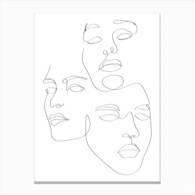 Abstract face line art Canvas Print