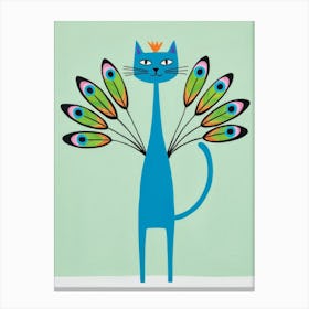 Peacock Cat Canvas Print