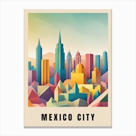 Mexico City Travel Poster Low Poly (21) Canvas Print