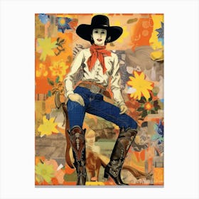 Collage Of Cowgirl Matisse Inspired 6 Canvas Print