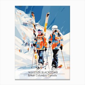 Whistler Blackcomb   British Columbia Canada, Ski Resort Poster Illustration 0 Canvas Print