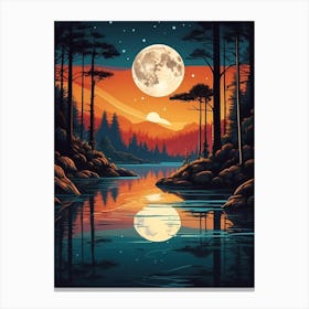 Full Moon In The Forest 1 Canvas Print