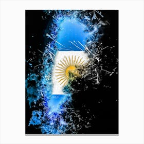 Flag Of Argentina Country Canvas Print