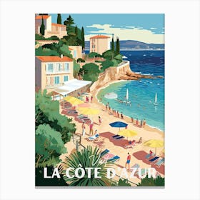 Cote D Azur France Travel Poster 3 Canvas Print