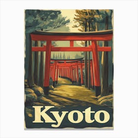 Aihrgdesign A Vintage Travel Poster Of Kyoto 2 Canvas Print