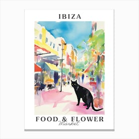 Food Market With Cats In Ibiza 1 Poster Canvas Print