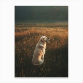 Golden Retriever In The Field.Generated AI. Art Print Canvas Print