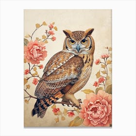 Burmese Fish Owl Japanese Painting 8 Canvas Print