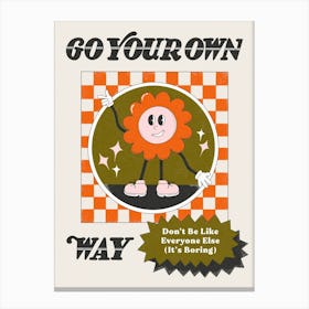 Go Your Own Way Retro Character Canvas Print